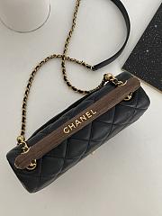Chanel Wood Handle Flap Bag Black Size 21 x 13.5 x 6 cm (Limitted) - 4