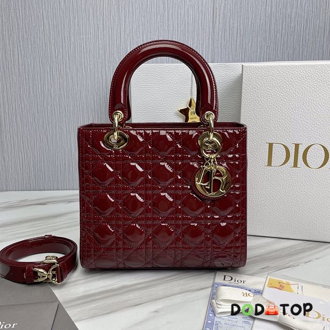Lady Dior Medium Cannage Red Wine Size 24 x 20 x 11 cm - 1