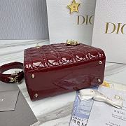Lady Dior Medium Cannage Red Wine Size 24 x 20 x 11 cm - 6
