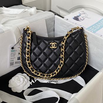 Chanel Hobo Bag Black Size 15 x 23.5 x 2 cm
