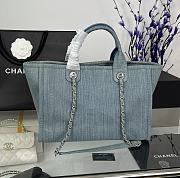 Chanel Medium Denim Deauville Shopping Tote Size 33 x 26 x 15.5 cm - 6