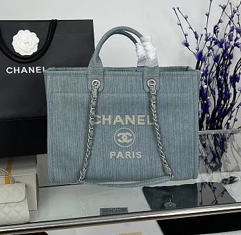 Chanel Denim Deauville Shopping Tote Size 38 x 32 x 18 cm