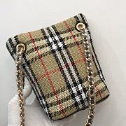 Burberry Mini Lola Cotton & Wool Bucket Bag Size 20 x 9 x 19.5 cm - 3