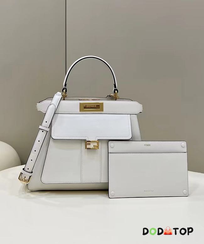 Fendi Peekaboo Handbag White Size 33.5 x 13 x 25.5 cm - 1