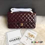 Chanel Shinny Leather Medium Classic Flap Bag Size 25 cm - 2