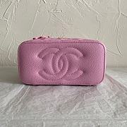 Chanel Pink Quilted Caviar Vanity Case Bag Size 16.5 × 8 × 10 cm - 3
