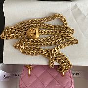 Chanel Pink Quilted Caviar Vanity Case Bag Mini Size 10 × 7 × 9 cm - 3