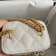 Chanel White Quilted Caviar Vanity Case Bag Mini Size 10 × 7 × 9 cm - 5