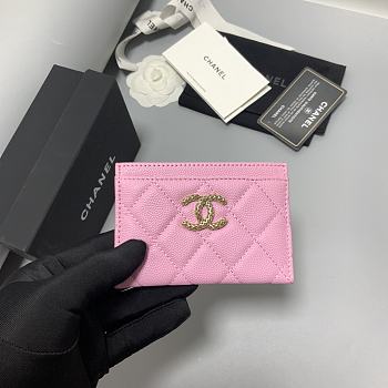 Chanel Card Holder Pink Size 11 x 7.5 x 0.5 cm