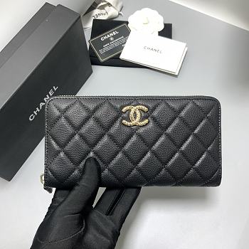 Chanel Long Zipper Wallet Black Size 19 x 10 x 2 cm