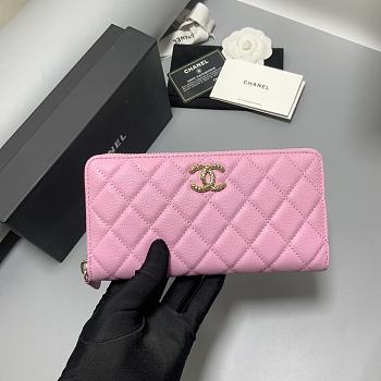 Chanel Long Zipper Wallet Pink Size 19 x 10 x 2 cm