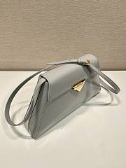 Prada Grey Medium Brushed Leather Handbag Size 34 x 19 x 8 cm - 2