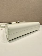 Prada White Medium Brushed Leather Handbag Size 34 x 19 x 8 cm - 3