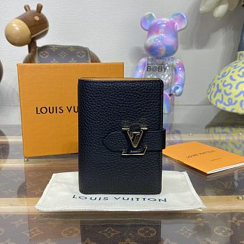Louis Vuitton LV Vertical Wallet M81561 Black Size 9 x 12 x 1 cm