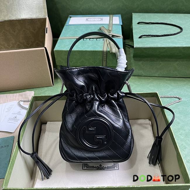 Gucci Mini Leather Blondie Bucket Bag Black Size 19 x 15 x 8 cm - 1