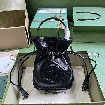 Gucci Mini Leather Blondie Bucket Bag Black Size 19 x 15 x 8 cm