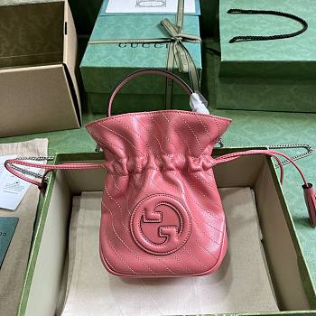 Gucci Mini Leather Blondie Bucket Bag Pink Size 19 x 15 x 8 cm