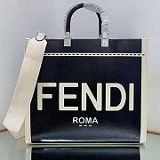 Fendi Sunshine Medium Canvas and Black Patent Leather Size 31 x 17 x 35 - 1