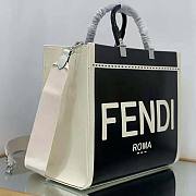 Fendi Sunshine Medium Canvas and Black Patent Leather Size 31 x 17 x 35 - 5
