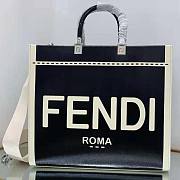 Fendi Sunshine Medium Canvas and Black Patent Leather Size 31 x 17 x 35 - 4