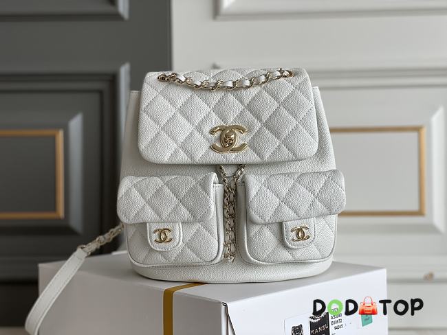 Chanel Double Pocket Retro Backpack White Size 20.5 x 20 x 11.5 cm - 1