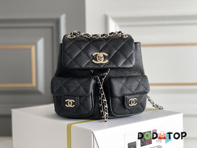 Chanel Double Pocket Retro Backpack Black Size 20.5 x 20 x 11.5 cm - 1