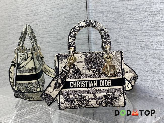 Dior Medium Lady D Lite Bag Black/White Size 24 x 20 x 11 cm - 1