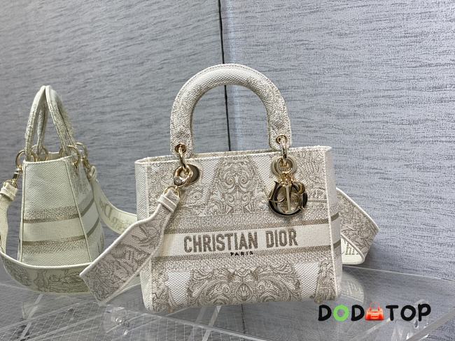 Dior D Lite Tote Cream Medium Size 24 cm - 1