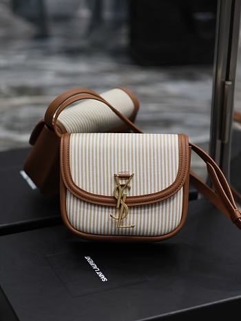 YSL Kaia Small In Canvas Bag Size 18 x 15.5 x 5.5 cm