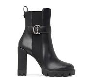 Christian Louboutin 100mm Black Leather Ankle Boots - 1