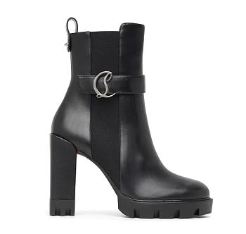 Christian Louboutin 100mm Black Leather Ankle Boots