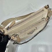 Prada Nylon Chain Link Shoulder Bag Beige Size 23 x 16 x 5.5 cm - 3