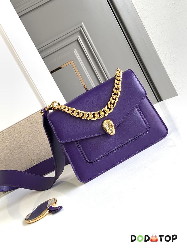 BVL Serpenti Forever Crossbody Bag Purple Size 20 x 14 x 8.5 cm - 1