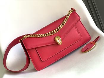BVL Serpenti East-West Maxi Chain Shoulder Bag Pink Size 28 x 17 x 6 cm