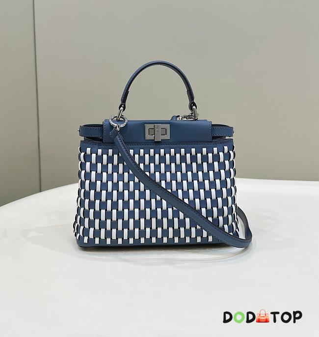 Fendi Iconic Peekaboo Small Handbag Blue Size 24 x 10.5 x 18.5 cm - 1