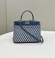 Fendi Iconic Peekaboo Small Handbag Blue Size 24 x 10.5 x 18.5 cm - 1