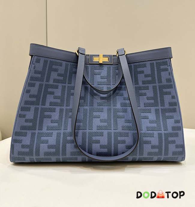 Fendi Peekaboo Tote Bag Blue Size 41 × 11 × 27 cm - 1