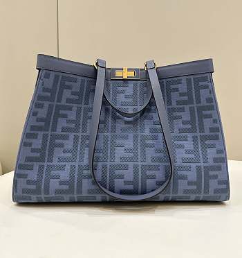 Fendi Peekaboo Tote Bag Blue Size 41 × 11 × 27 cm