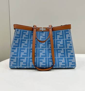 Fendi Peekaboo Tote Bag Blue 01 Size 41 × 11 × 27 cm