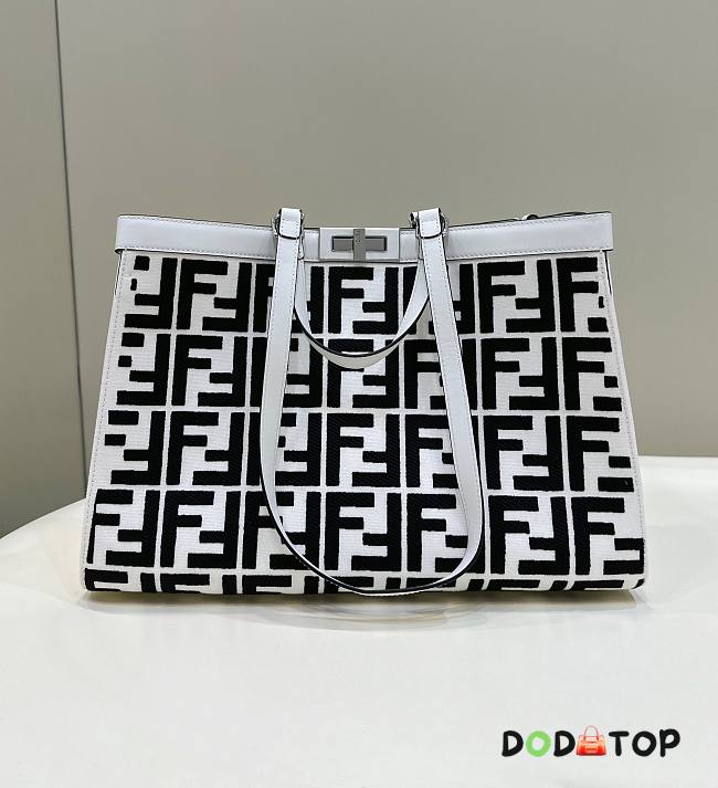 Fendi Peekaboo Tote Bag Black/White 01 Size 41 × 11 × 27 cm - 1
