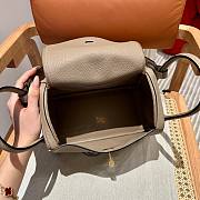 Hermes Lindy Gris Tourterelle Gold/Silver Buckle Bag Size 26 cm - 6