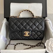 Chanel Flap Handle Bag Black Size 18 × 7 × 12 cm - 1