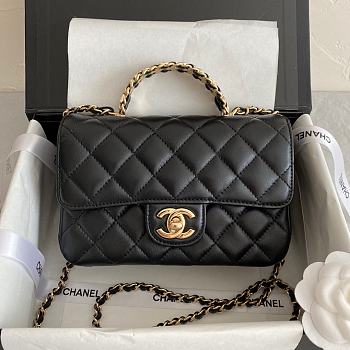 Chanel Flap Handle Bag Black Size 18 × 7 × 12 cm