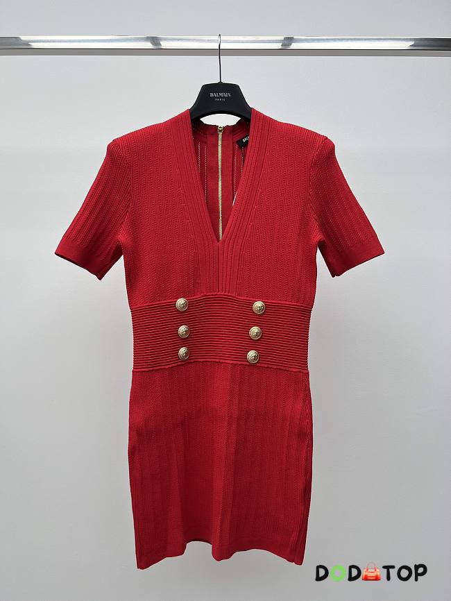Balmain Red Dress  - 1