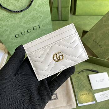 Gucci GG Marmont Card Case White 10 x 7 cm