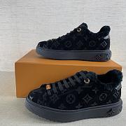 Louis Vuitton Black Shearling Lined Sneakers - 1