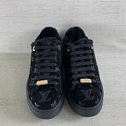 Louis Vuitton Black Shearling Lined Sneakers - 3