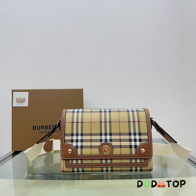 Burberry Leather Check Cross-body Bag Size 25 x 8.5 x 18 cm - 1