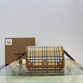 Burberry Leather Check Cross-body Bag Size 25 x 8.5 x 18 cm