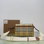 Burberry Leather Check Cross-body Bag Size 25 x 8.5 x 18 cm - 5